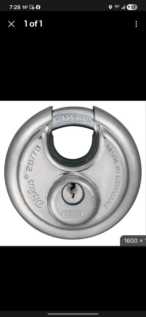 Candado Abus Modelo Diskus 25/70 Llave De Punto Candado Abus Modelo Diskus 25/70 Llave De Punto