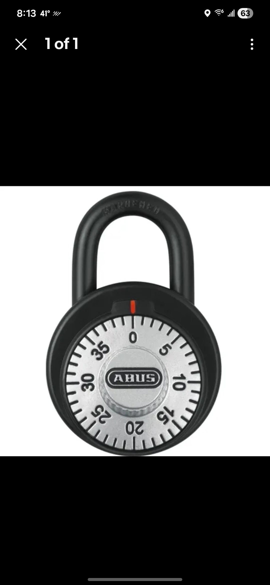 Abus Lock 78/50 Locker Combination Pad Lock Black